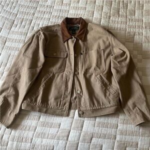 Vintage Ralph Lauren Trucker Jacket with Brown Collar